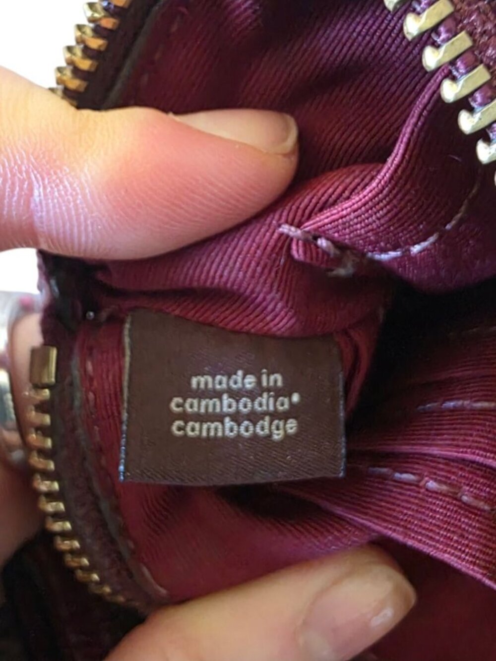 Coach Oxblood Pebbled Leather Wristlet Wallet Clutch Zip Pouch Burgundy Red - Picture 11 of 15